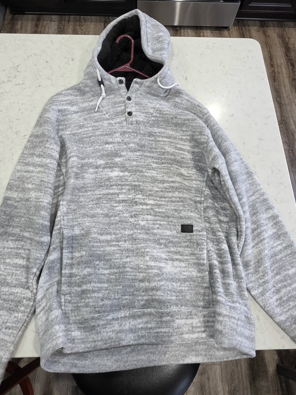 Billabong Men's Heather Gray Hooded Pullover